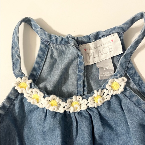 The Children’s Place Soft Denim Shorts Romper With Bottom Snaps Children’s Sz 3T - Picture 3 of 14